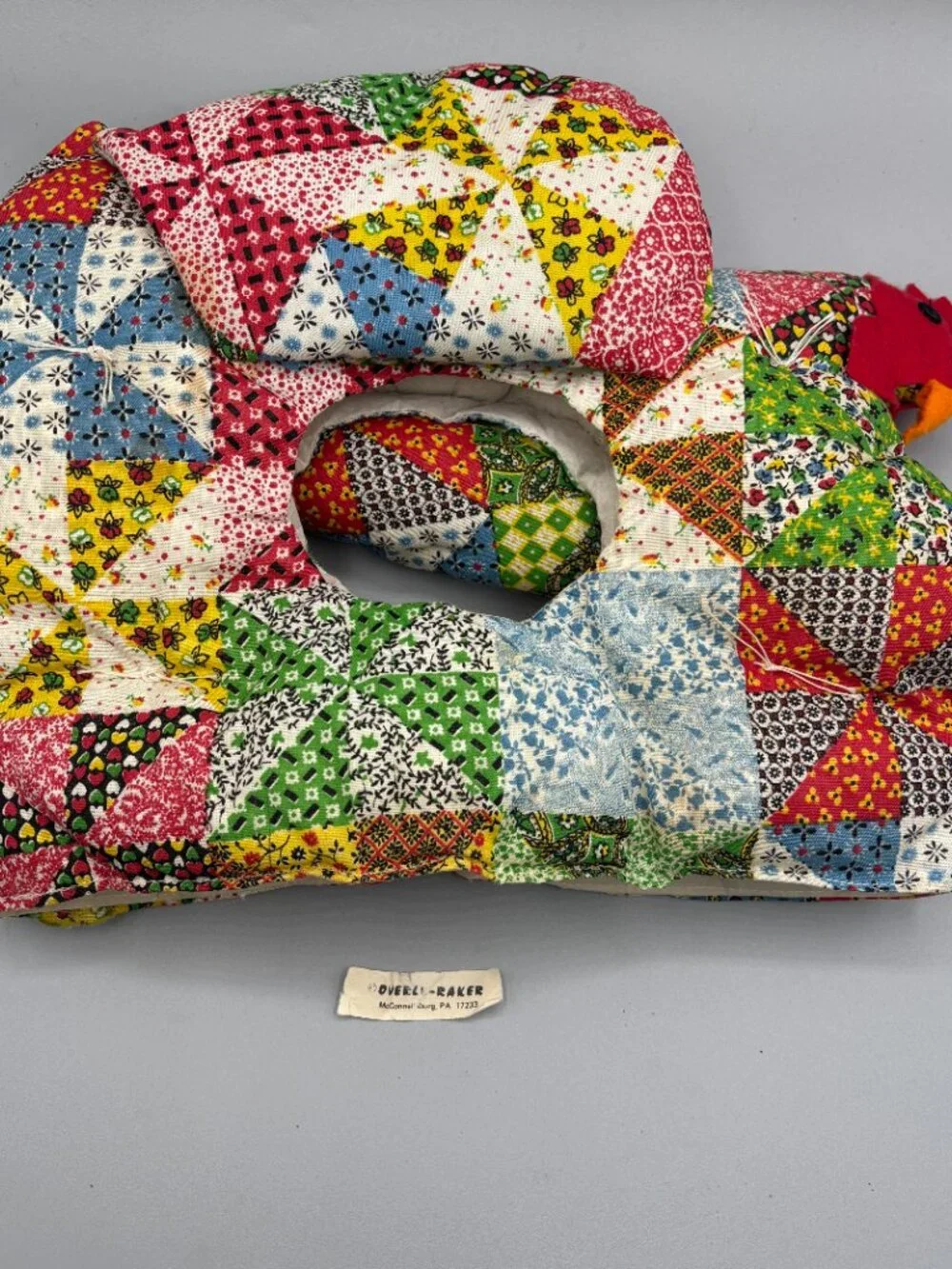 Vintage Overly-Raker Quilted Chicken Tea Cozy Patchwork Hen Teapot Cover Country
